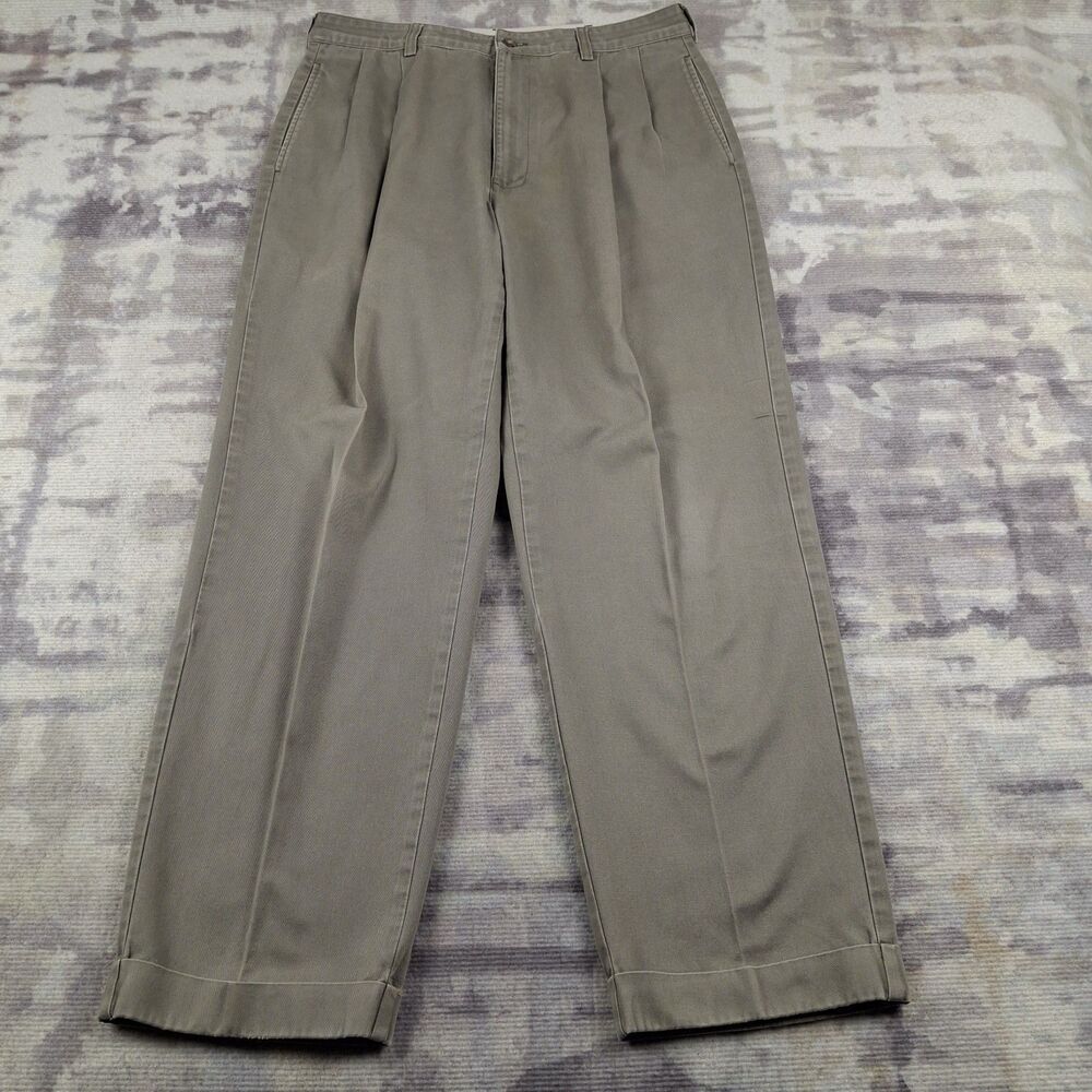Vtg Polo Ralph Lauren Hammond Pant Mens 34x30 Chino Trousers Pleated Cuffed...